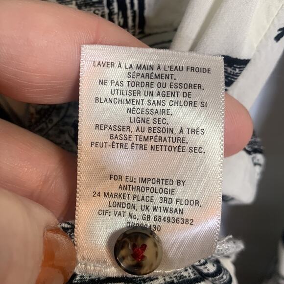 Anthropologie 27 of 52 Conversations Bohemian Clock Print Top Blouse W-276 Sz 0 - Picture 10 of 11